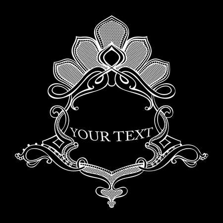 One Color Ornate Quad Text Bannerのイラスト素材