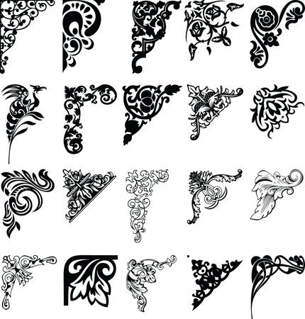 Set Of Twenty One Color Corners. Elements Of Design.のイラスト素材