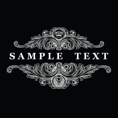 Decorative Vintage Ornate Banner.のイラスト素材