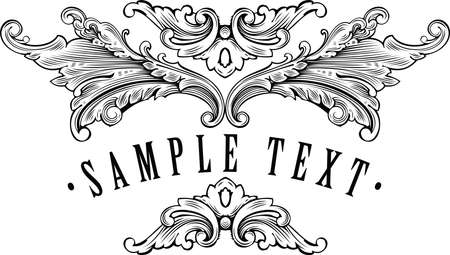 vintage ornamental frame template for your titleのイラスト素材