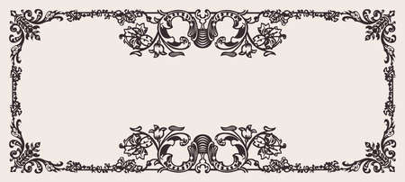 Antique Ornate Frame Scalable And Editable Vector Illustrationのイラスト素材