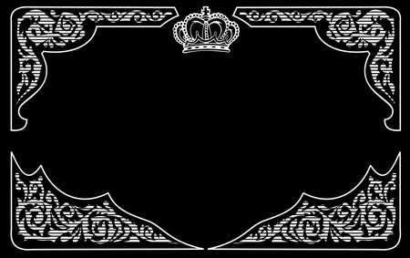 One Color Vintage Background With Crown And Ornate Cornersのイラスト素材