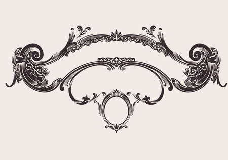 Royal Vintage Curves Bannerのイラスト素材