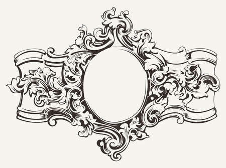 Antique Ornate Frame Engravingのイラスト素材