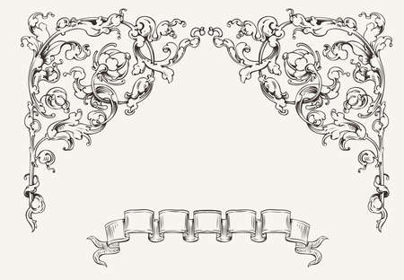 High Ornate Angles And Bannerのイラスト素材