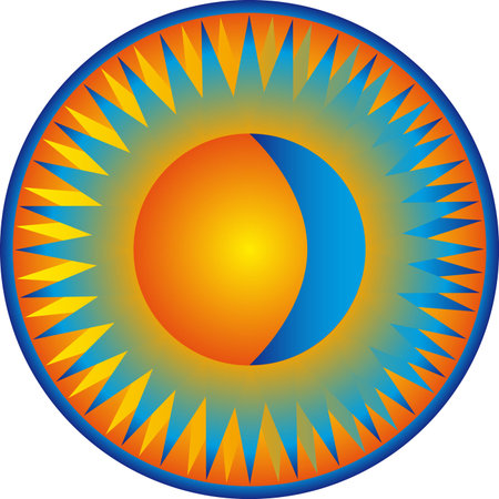 Solar_ disc_ and_ crescent_ on _one_ picture