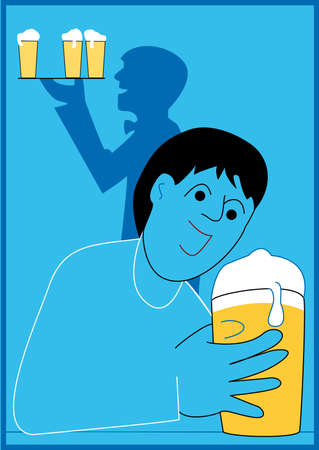 boy with beer boy drunken beerのイラスト素材