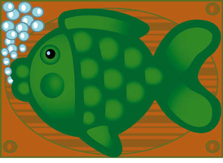  fish on brown background air spacesのイラスト素材