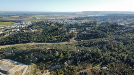 Drone shot over Portugal countrysideの写真素材