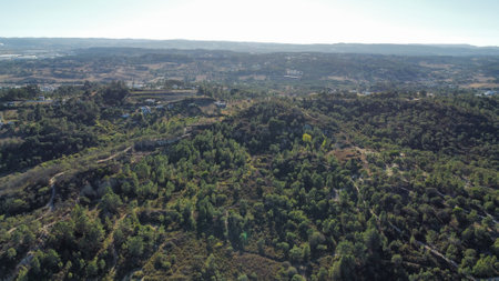 Drone shot over Portugal countrysideの写真素材