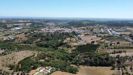Drone shot over Portugal countrysideの写真素材