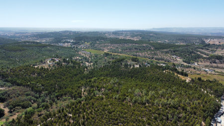 Drone shot over Portugal countrysideの写真素材