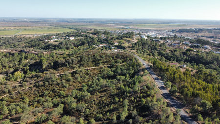 Drone shot over Portugal countrysideの写真素材