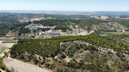Drone shot over Portugal countrysideの写真素材