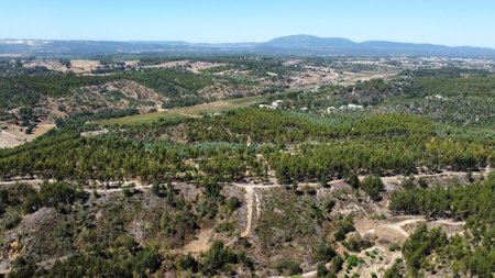 Drone shot over Portugal countrysideの写真素材