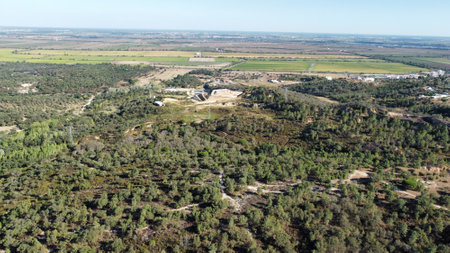 Drone shot over Portugal countrysideの写真素材
