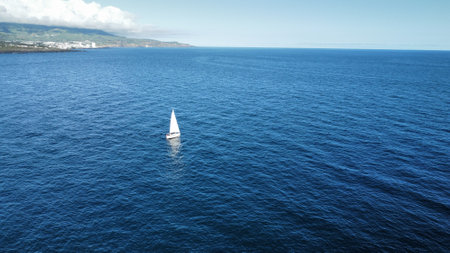 Drone landscape view of Sao Miguel, Azoresの写真素材