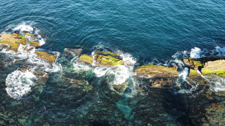 Drone landscape view of Sao Miguel, Azoresの写真素材