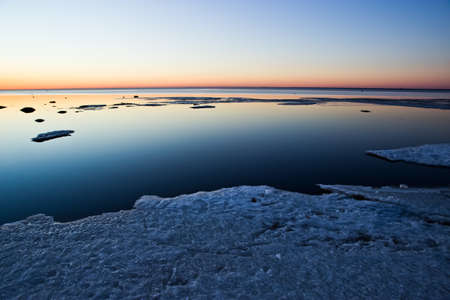 Sunset over the sea in the northの写真素材