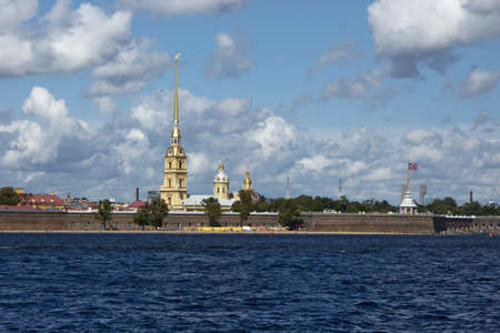 Peter and Paul Fortress in St. Petersburg, Russia, with Peter and Paul Cathedral. The citadel founded by Peter the Great in 1703 is a symbol of St.Petersburgの写真素材