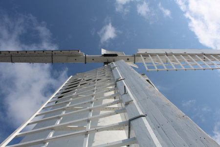 Looking up to windmill