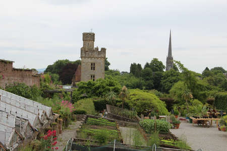 Lismore Castle from distance and garden Waterford Irelandのeditorial素材