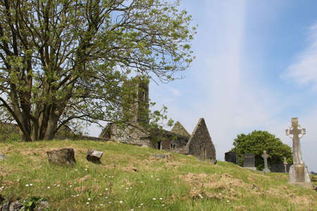Celtic Cross on the green field in Cork Irelandのeditorial素材