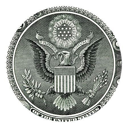 E Pluribus Unum Seal on the US One Dollar Bill の写真素材