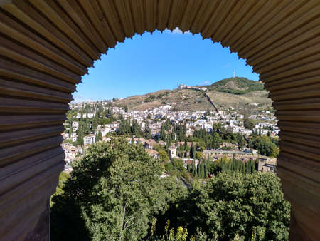 A neighborhood of Granada from the Alhambraの写真素材