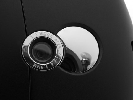 close-up of the objective of the mobile phone