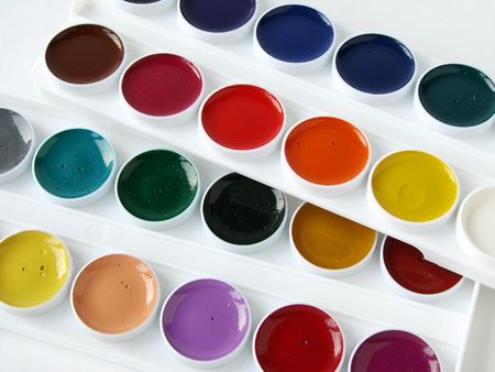 watercolor paints set                                の写真素材