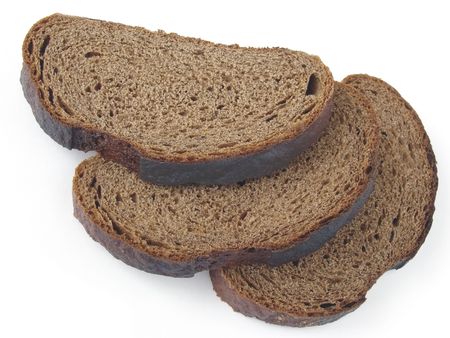 rye bread slices on white                               の写真素材
