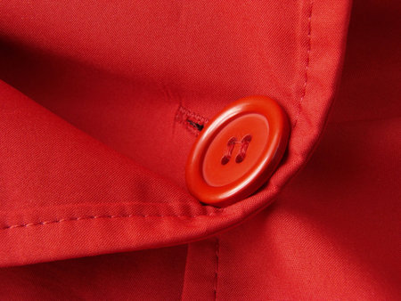 red clothes fragment with button                               