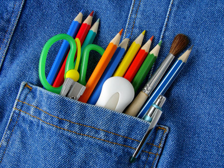 school supply in the pocket                               