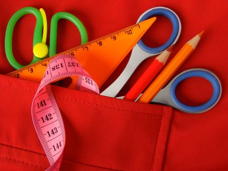 some tools in the red pocket                               の写真素材