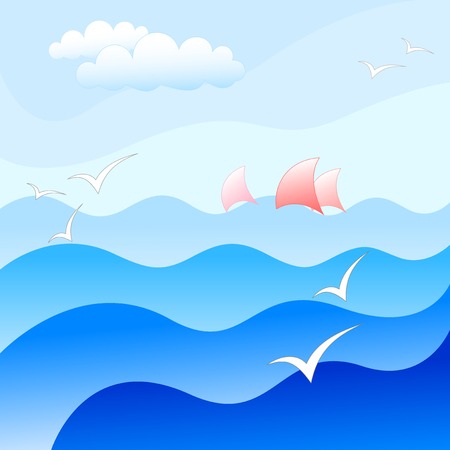 blue sea backgroundのイラスト素材