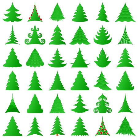 Christmas trees collectionのイラスト素材