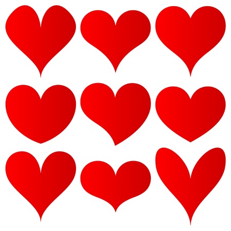 red hearts setのイラスト素材