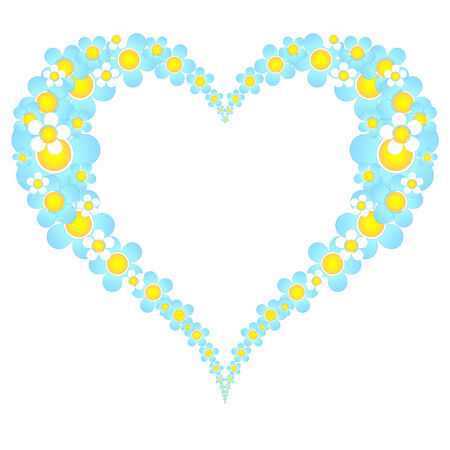 valentine floral heart frameのイラスト素材