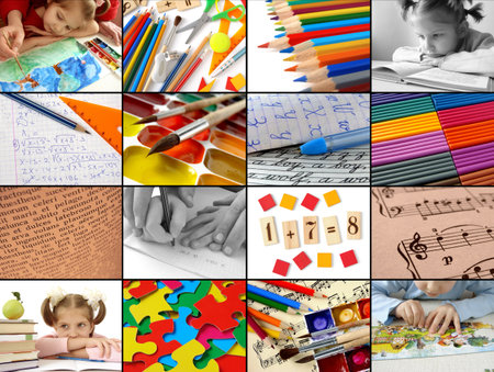 back to school concept collageの写真素材