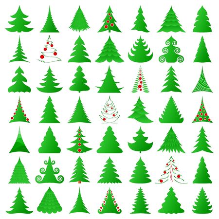Christmas trees setのイラスト素材