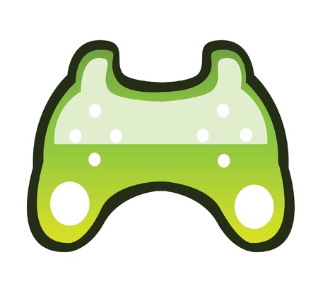 Games glass button isolated on whiteのイラスト素材