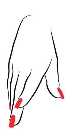 	Female Palm with Red Manicureのイラスト素材