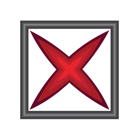 Cross Symbol in a window isolated on whiteのイラスト素材