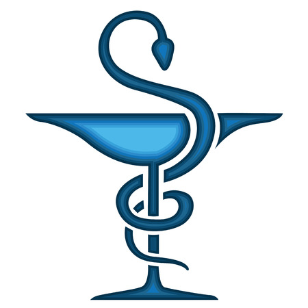 Medical symbol of snake isolated on whiteのイラスト素材
