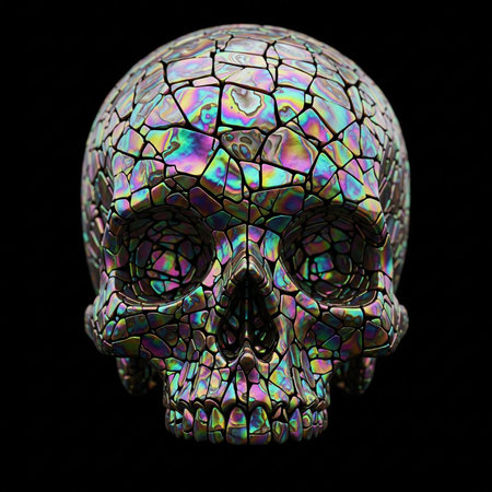 Human skull on black background. 3D rendering. Computer digital drawing.の写真素材