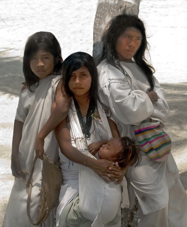 SANTA MARTA, COLOMBIA - SEPT 4: "KOGUI" Indians on Sept 4, 2010 in Santa Marta, Colombia. Descendants of the Tayrona culture, they live in isolation in the Colombian Sierra Nevada Mountains.のeditorial素材