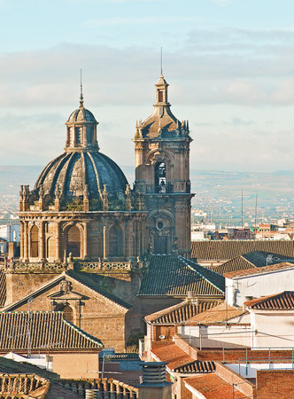 View of Church of Santos Justo y Pastor in Granada, Spainの写真素材
