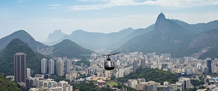 Helicopter Over Rio de Janeiroの写真素材