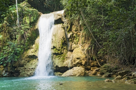 Lower Limon waterfall at Samana, Dominican Republicの写真素材